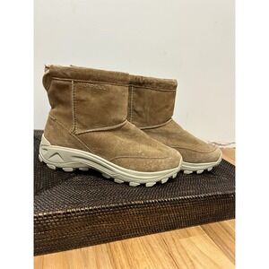 Merrell Women's Tan Suede Shearling Winter Pull On Boots Slip On Warm Size 10W